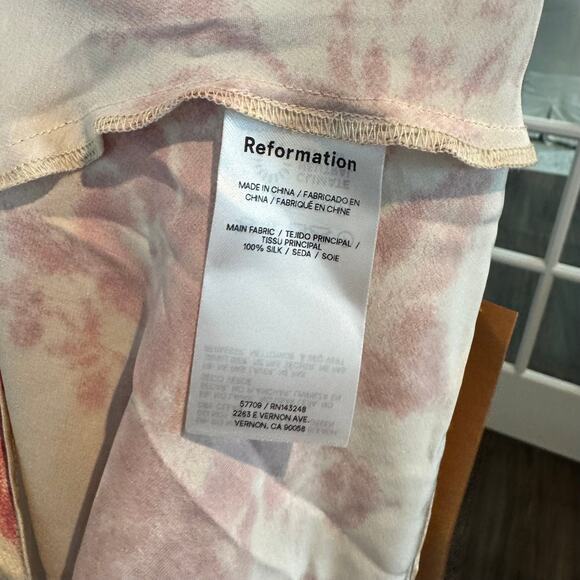 Reformation Anaiis Silk Maxi Dress NEW Cameo Rose Sleeveless Cowl Neck Size 2 - Picture 7 of 7